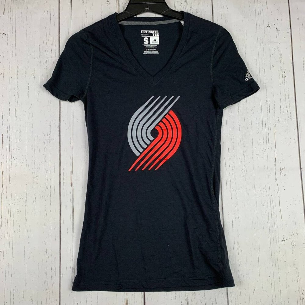 Portland Trailblazers POR NBA Adidas Small Black Tshirt‎ New Women